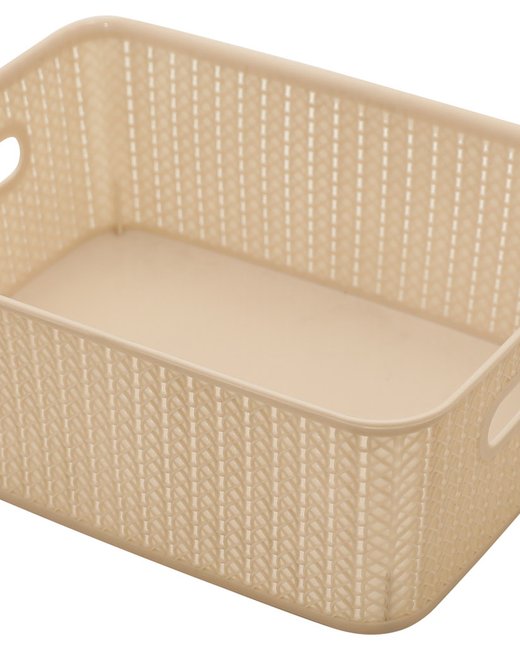 CONTAINER 12,5LTS SIMIL RATTAN CON TAPA - BEIGE (OR2505)