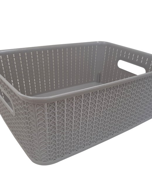 CONTAINER 12,5LTS SIMIL RATTAN SIN TAPA GRIS (OR2501)
