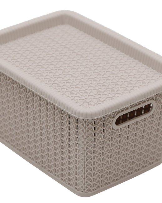 CONTAINER 5 LTS SIMIL RATTAN CON TAPA BEIGE (OR2602)