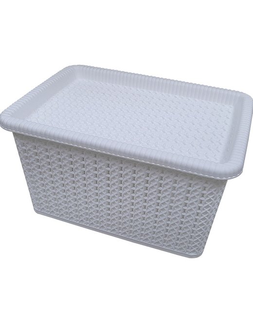 CONTAINER 5 LTS SIMIL RATTAN CON TAPA BLANCO (OR2601)