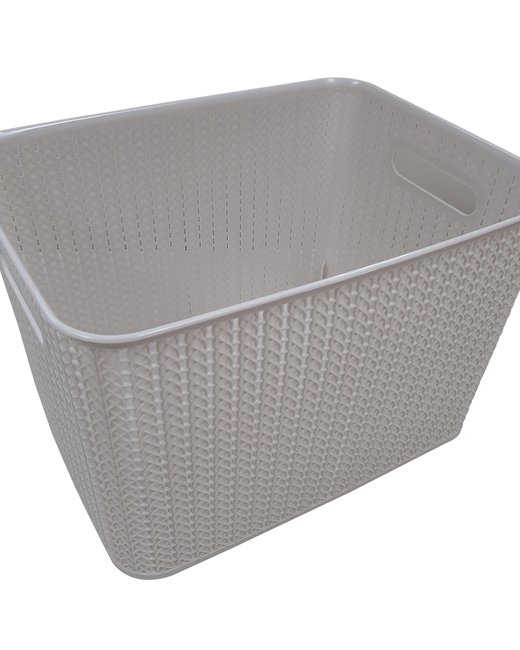 CONTAINER 20 LTS SIMIL RATTAN SIN TAPA BEIGE (OR2802)