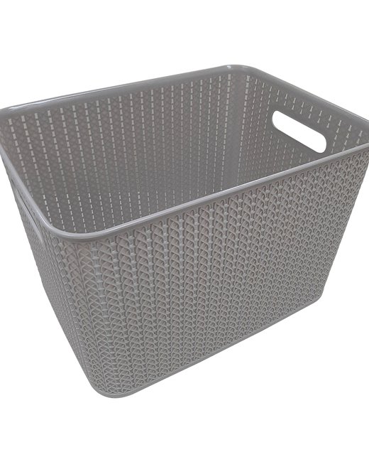 CONTAINER 20 LTS SIMIL RATTAN SIN TAPA GRIS (OR2805)